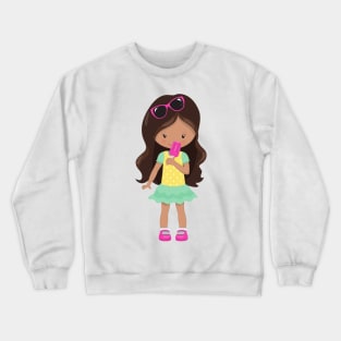 Girl With Ice Cream, Latina Girl, Cute Girl, Dress Crewneck Sweatshirt